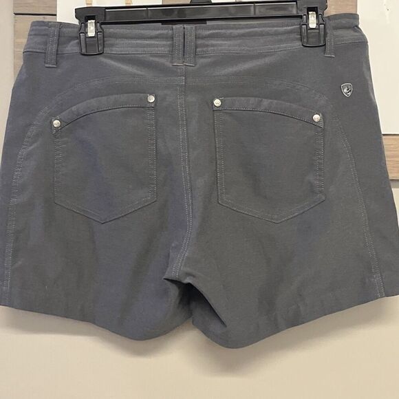 Kuhl Women's Dark Grey Snap Zipper Shorts With Zipper Drawstrings-Size 8 - Picture 6 of 11
